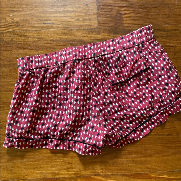 Free People silky boxer red & black diamond print shorts XS - Picture 4 of 4